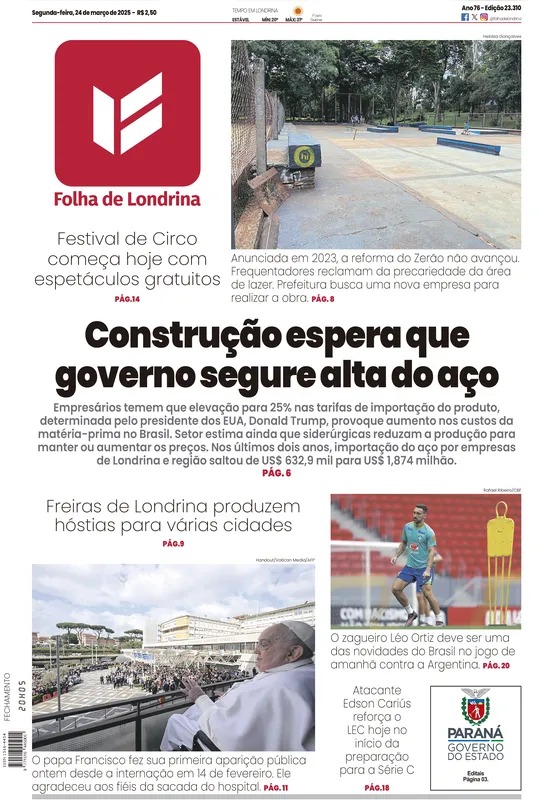 Imagem ilustrativa da imagem Capa 24/03/2025