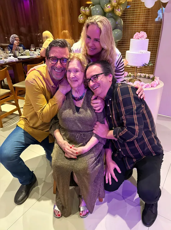 Levenei com os filhos Osvaldo, Mônica e Rubens Canizares