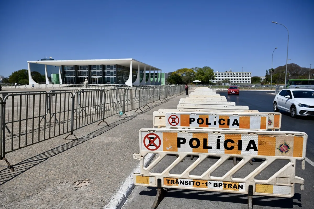 A segurança foi reforçada nos arredores do Supremo Tribunal Federal