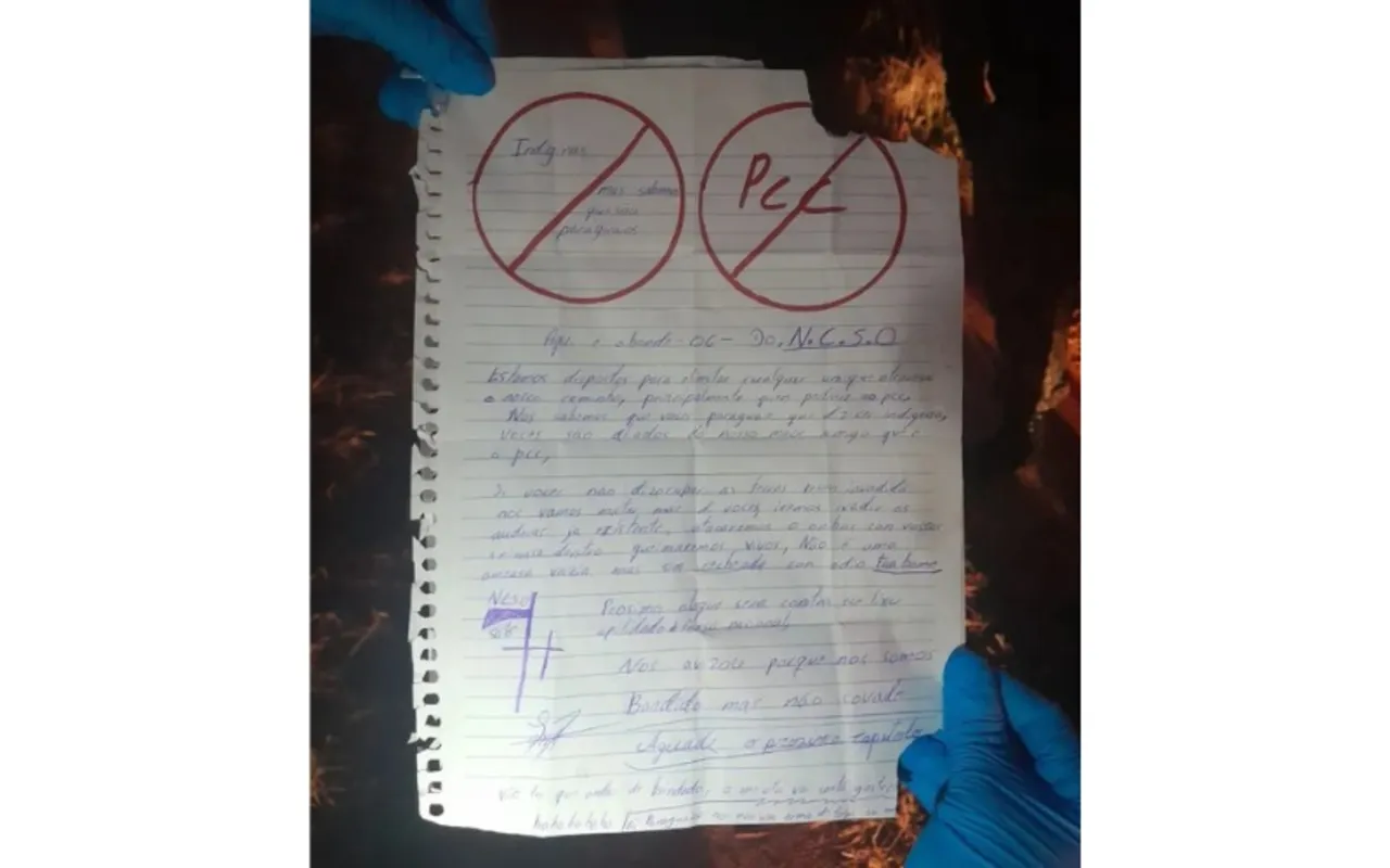 Carta encontrada na cabeça de Everton