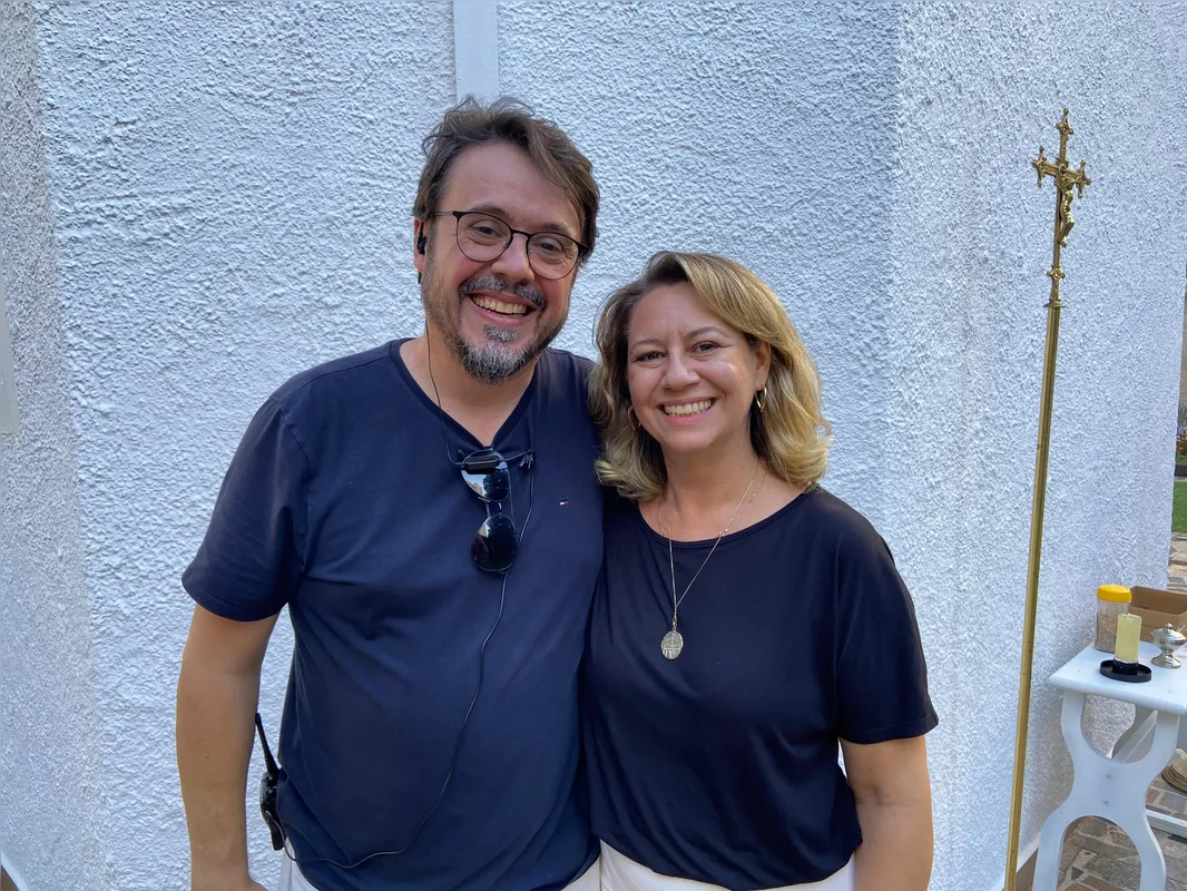 Daniela e Rogério Chimentão são casados e frequentam o santuário desde crianças