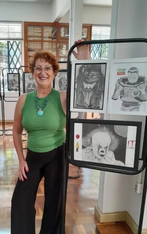 A exposição “Cinema Realista”, da artista Eda Cavaleri, fica até 30 de junho na Biblioteca do Centro Cultural Lupércio Luppi, na Zona Norte