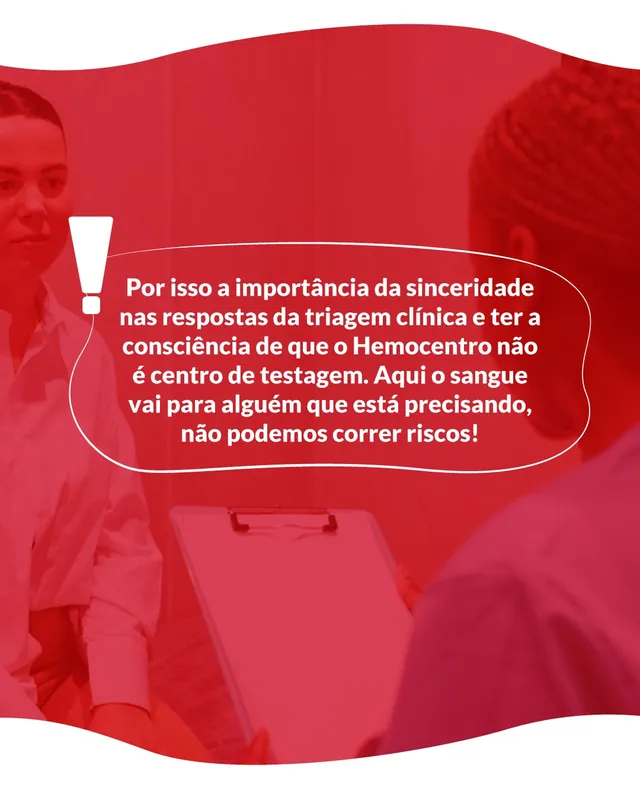Imagem ilustrativa da imagem Hemocentro alerta que não é local para testagem de doenças