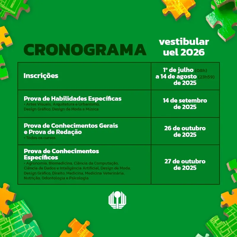 Imagem ilustrativa da imagem Inscrições para Vestibular da UEL podem ser realizadas até quinta-feira