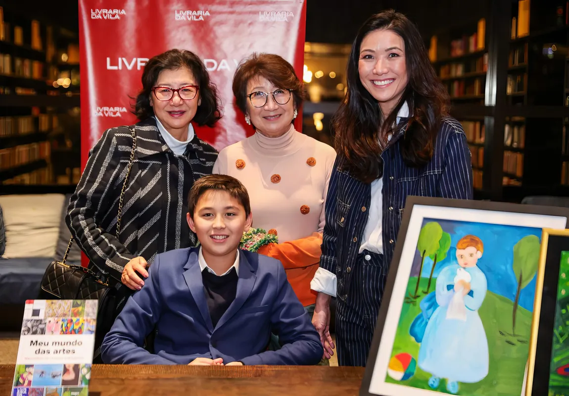 Tiemi Ogawa, Kessae Hara Miguita, Fernanda Miguita e Maximillian de Orleans e Bragança