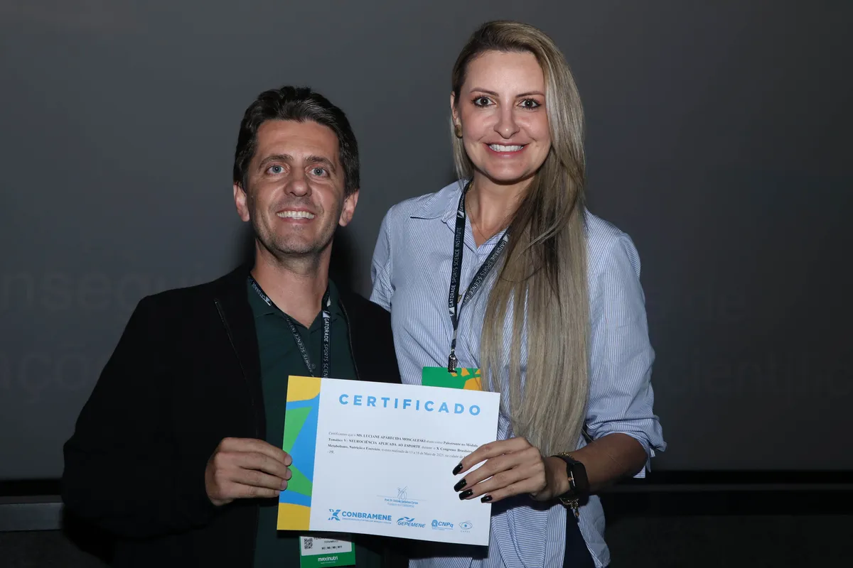 Dr. Ferdinando Oliveira de Carvalho e Luciane Aparecida Moscaleski, da Sociedade Esportiva Palmeiras