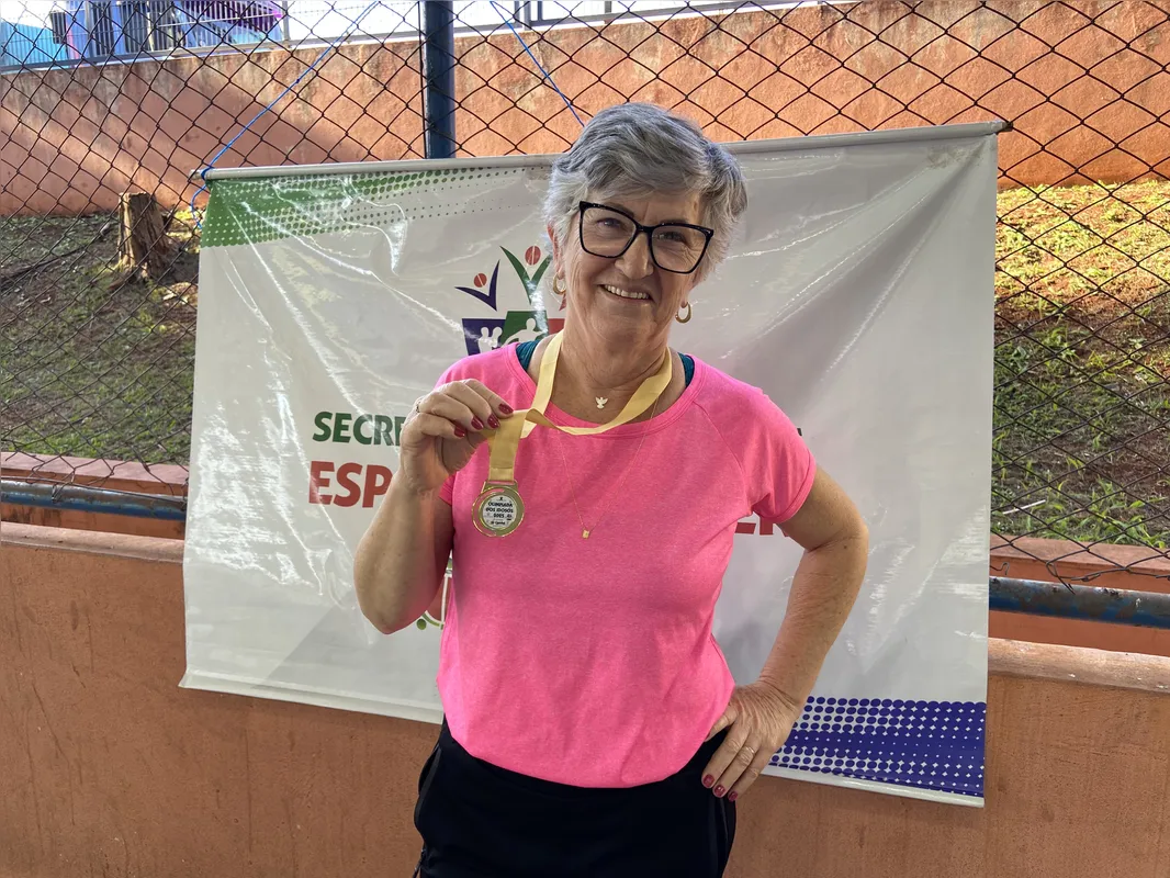 Evanilde Bernard, 69, foi a grande campeã da prova do cadeado