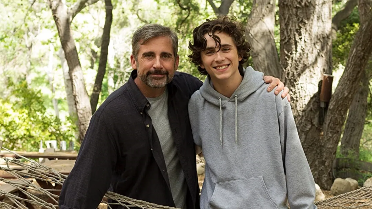 "Querido Menino" (2018): Steve Carrel interpreta um pai solteiro tentando reatar o vínculo com o filho (Timothée Chalamet) atolado em drogas
