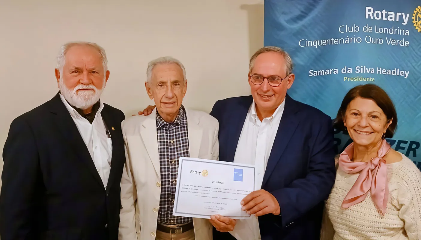 Otávio Scandelae, Nelson Rocha, Dr. Marcelo Casella e Irma Sueli Oricolli