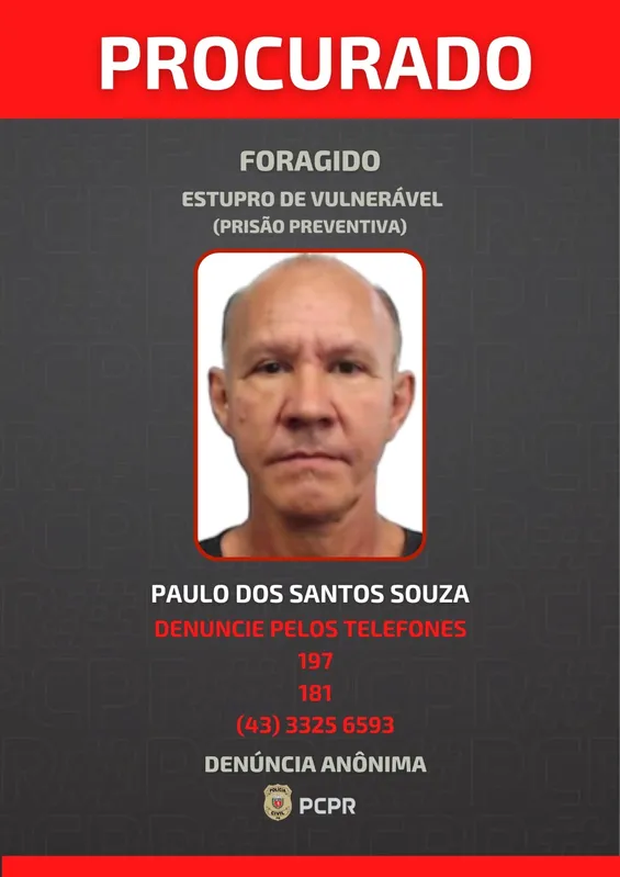 Imagem ilustrativa da imagem Polícia divulga fotos de foragidos por estupro de crianças em Londrina