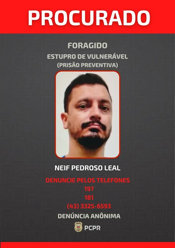 Imagem ilustrativa da imagem Polícia divulga fotos de foragidos por estupro de crianças em Londrina