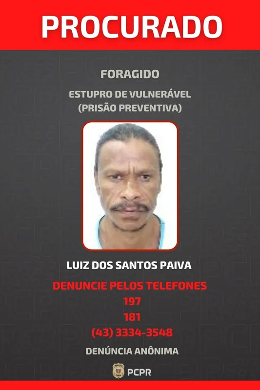 Imagem ilustrativa da imagem Polícia divulga fotos de foragidos por estupro de crianças em Londrina