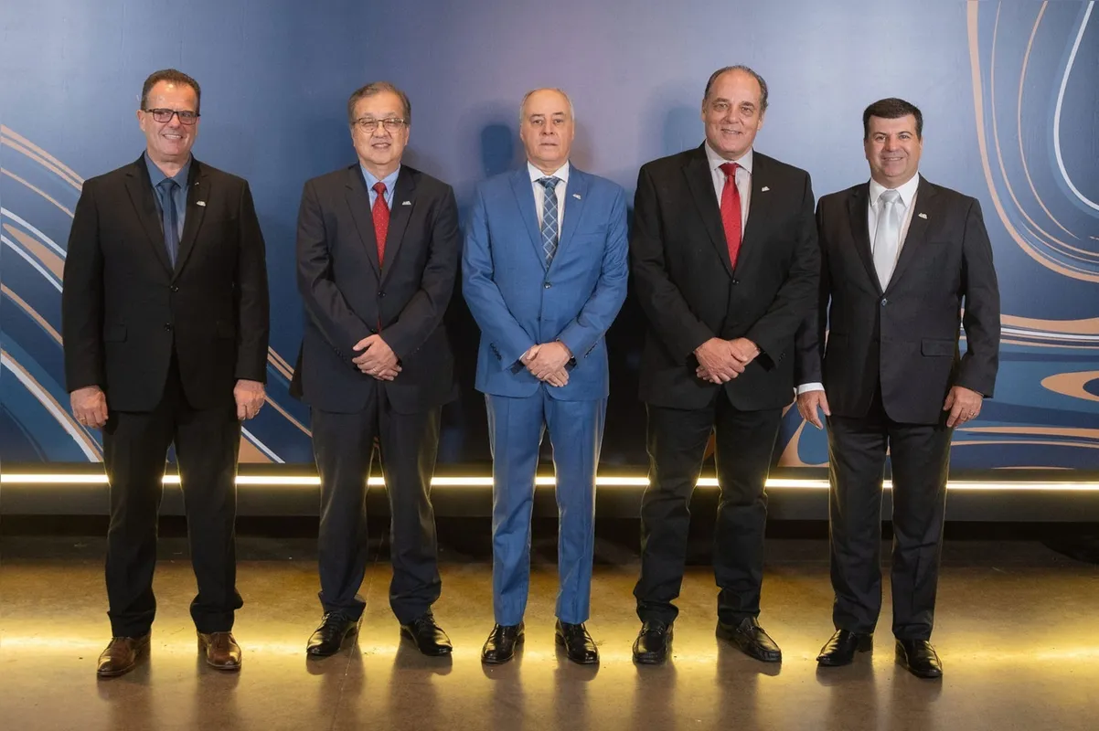 Integrantes do Conselho Deliberativo da ACIL: David Conchon, George Hiraiwa, Carlos Alberto Dorotheu Mascarenhas, Abílio Medeiros e Marcus Gimenes
