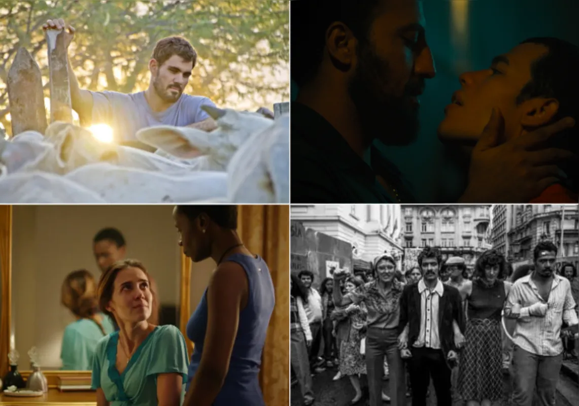 Cenas de “Boi Neon”, “Baby”, “As Boas Maneiras” e “A Batalha da Rua Maria Antônia”