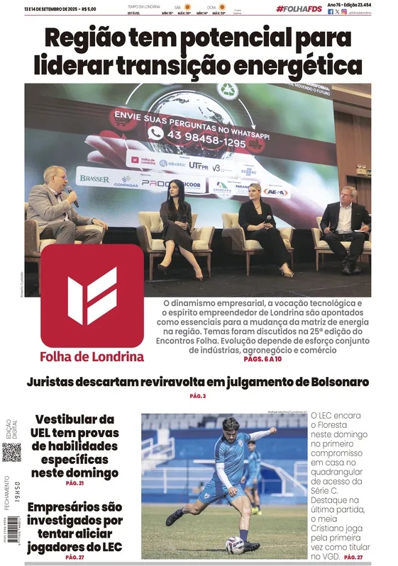 Imagem ilustrativa da imagem Capa 13/09/2025