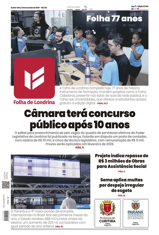 Imagem ilustrativa da imagem Capa 13/11/2025