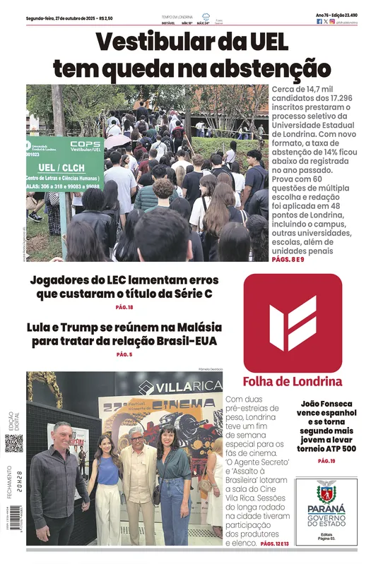 Imagem ilustrativa da imagem Capa 27/10/2025