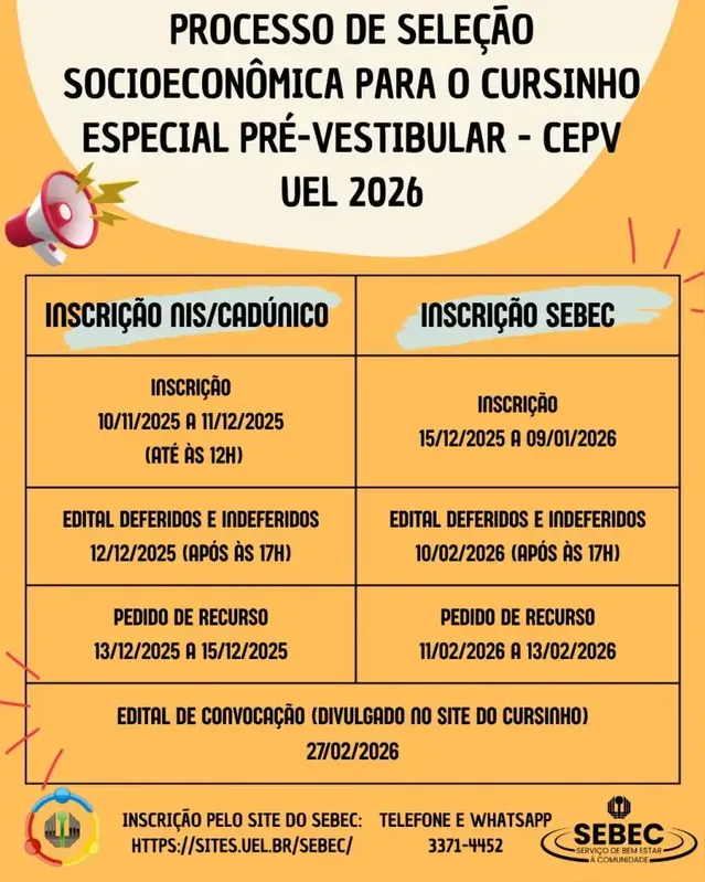 Imagem ilustrativa da imagem Cursinho Pré-vestibular da UEL realiza processo seletivo de 2026