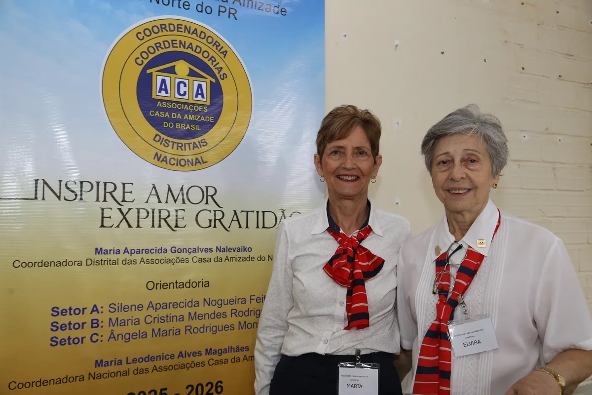 Marta Pinheiro e Elvira Garutti Costa, presidente da Associação das Senhoras de Rotarianos