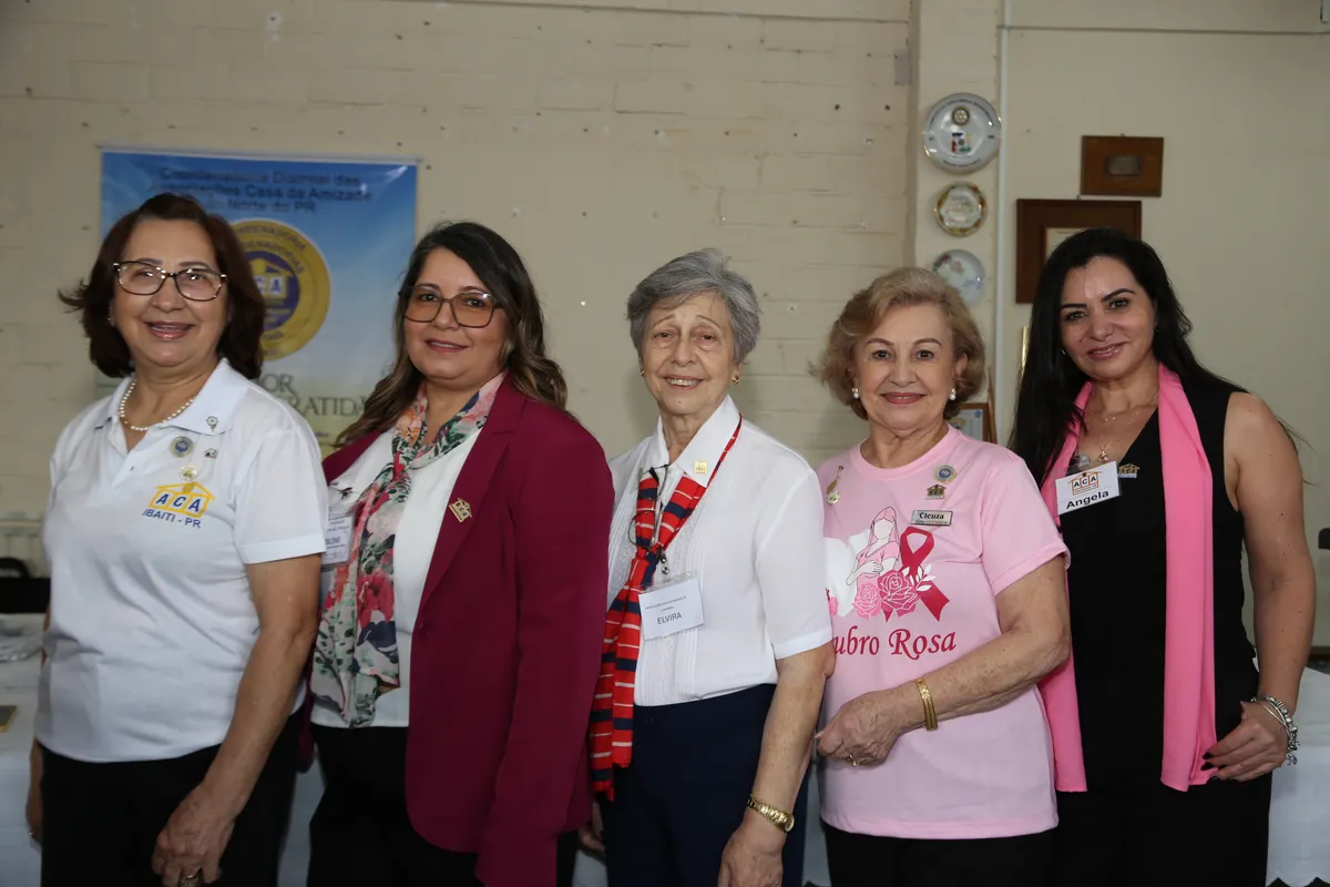 Maria Aparecida Nalevaiko (Coordenadora Distrital) , Silene Feitoza , Elvira Garutti Costa, Cleuza Rizzo e Angela Montaldi
