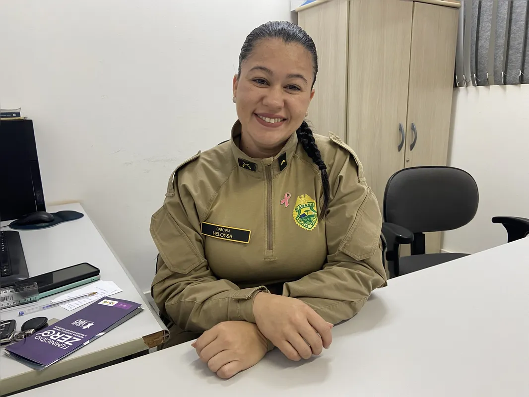 Cabo Heloysa Sales é membro da Patrulha Maria da Penha, atuando na fiscalização de medidas protetivas