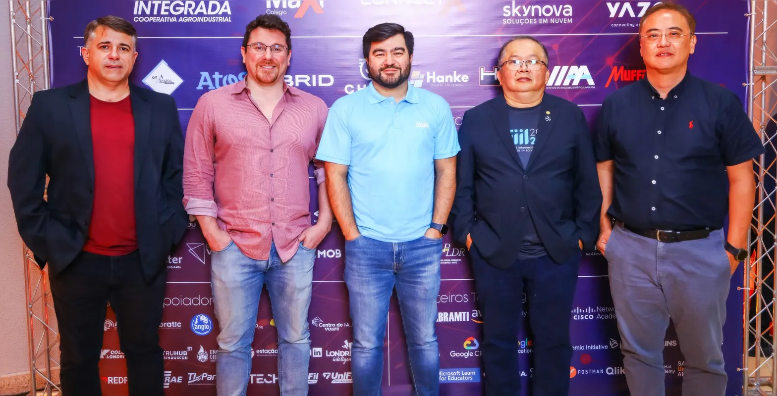 Ronaldo Couza (MAC-IP Tecnologia), Bruno Chaves (Colégio Maxi), Anderson Kitsuse (Atos), Lucio Kamiji (Estação 43 e Consystem) e Marcelo Cassa (Visocenter)