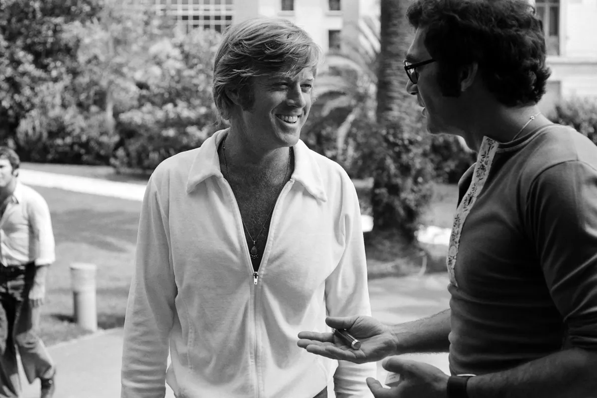 Cannes, 1972: Robert Redford com Sydney Pollack, um dos diretores com quem ele mais  trabalhou