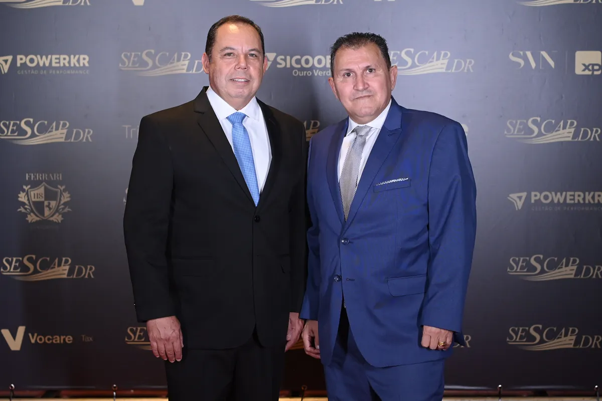 O presidente do Sescap-LDR, Euclides Nandes Correia e o 1º vice-presidente, Marcos Ferreira