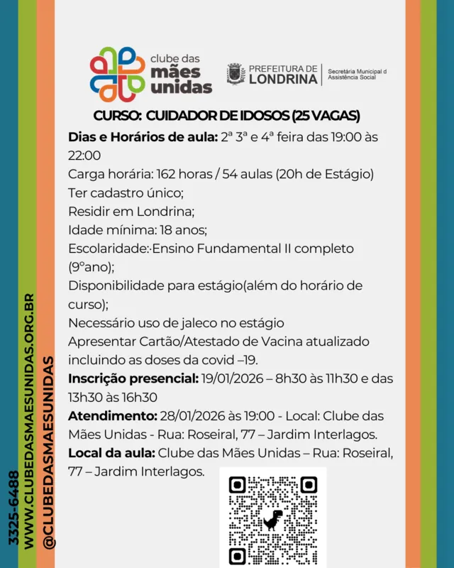 Imagem ilustrativa da imagem Clube das Mães Unidas está com inscrições abertas para cursos profissionalizantes