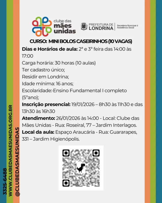 Imagem ilustrativa da imagem Clube das Mães Unidas está com inscrições abertas para cursos profissionalizantes