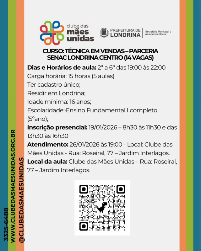 Imagem ilustrativa da imagem Clube das Mães Unidas está com inscrições abertas para cursos profissionalizantes
