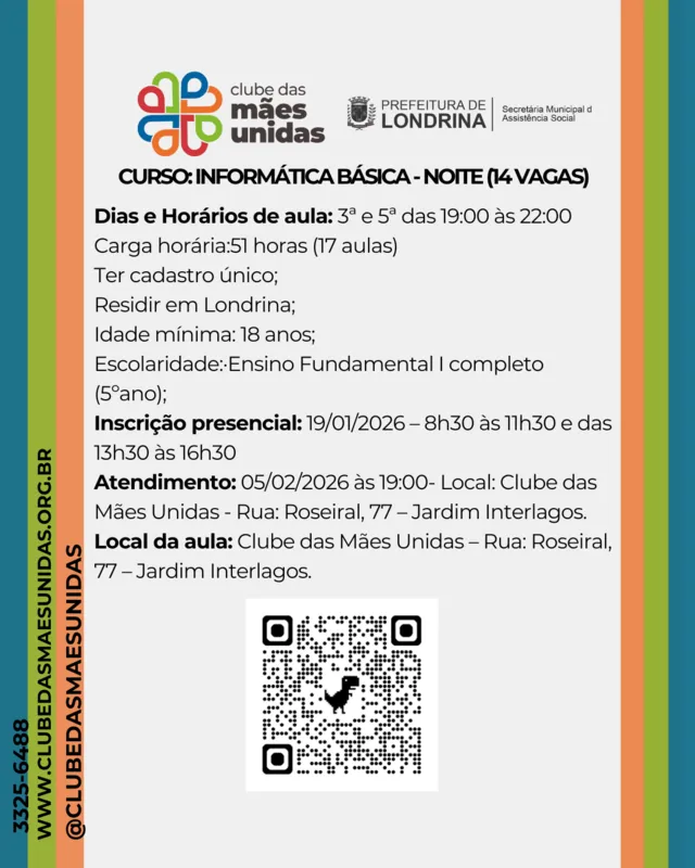 Imagem ilustrativa da imagem Clube das Mães Unidas está com inscrições abertas para cursos profissionalizantes