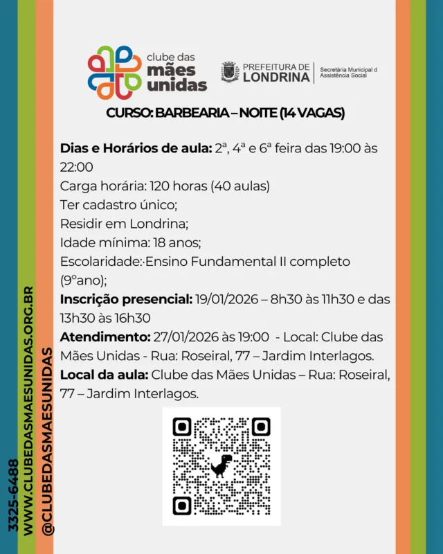 Imagem ilustrativa da imagem Clube das Mães Unidas está com inscrições abertas para cursos profissionalizantes