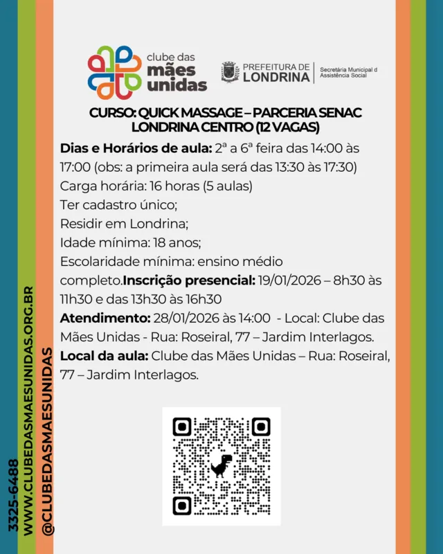 Imagem ilustrativa da imagem Clube das Mães Unidas está com inscrições abertas para cursos profissionalizantes