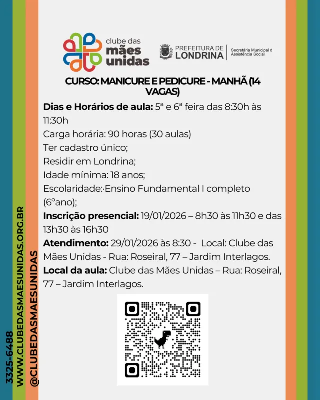 Imagem ilustrativa da imagem Clube das Mães Unidas está com inscrições abertas para cursos profissionalizantes
