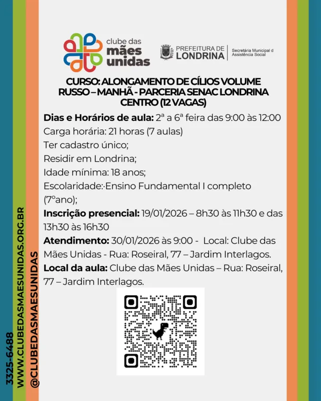 Imagem ilustrativa da imagem Clube das Mães Unidas está com inscrições abertas para cursos profissionalizantes