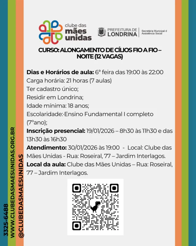 Imagem ilustrativa da imagem Clube das Mães Unidas está com inscrições abertas para cursos profissionalizantes
