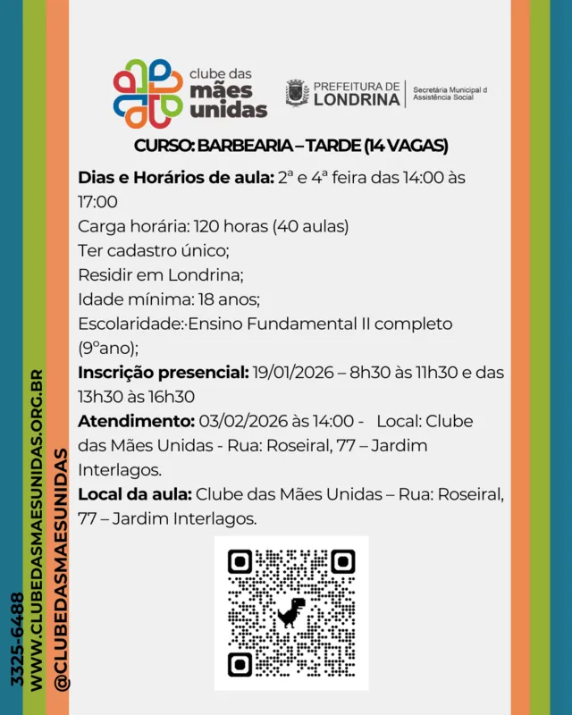 Imagem ilustrativa da imagem Clube das Mães Unidas está com inscrições abertas para cursos profissionalizantes