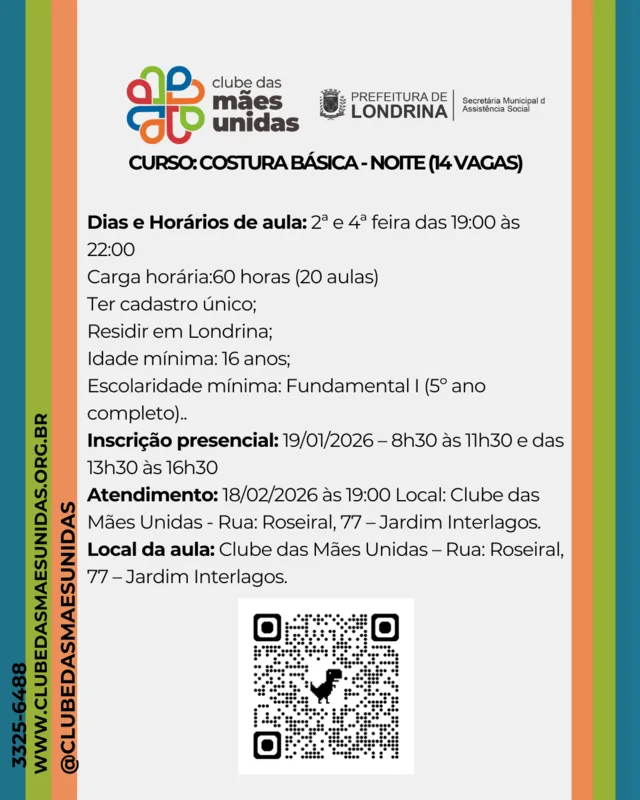 Imagem ilustrativa da imagem Clube das Mães Unidas está com inscrições abertas para cursos profissionalizantes