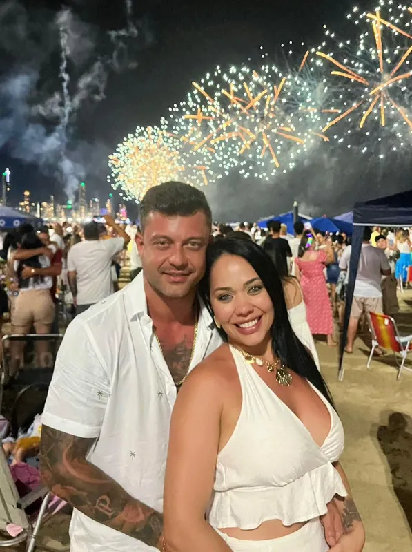 David Schmidt Prado e Jheniffer Balardin passaram o Réveillon em Balneário Camboriú: planos para o futuro