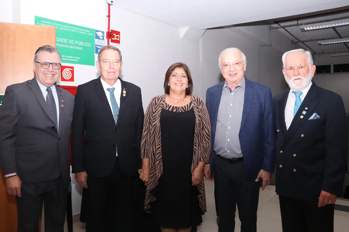 João Carlos Silva Junior, Armando Meneghel Paiva, a governadora distrital Irma Alves Braga Mariotti Meneghel Paiva, o reverendo Osni Ferreira e Otávio Scandelale