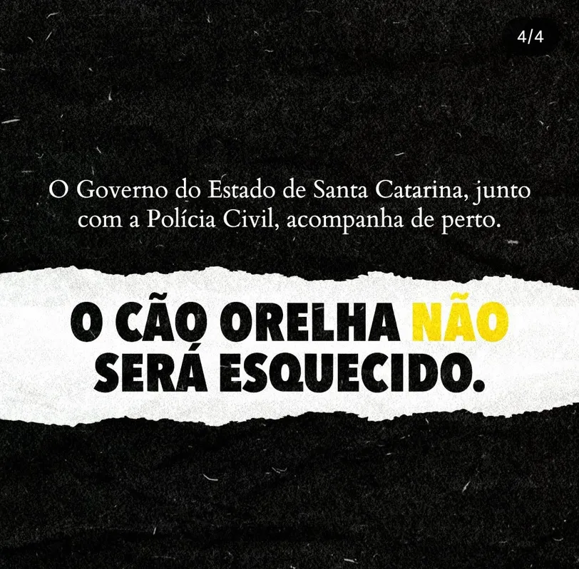 No Instagram da Polícia Civil de Santa Catarina, a promessa de que o assassinato será investigado