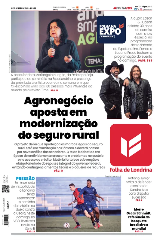 Imagem ilustrativa da imagem Capa 18/04/2026