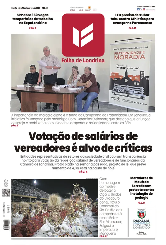 Imagem ilustrativa da imagem Capa 19/02/2026