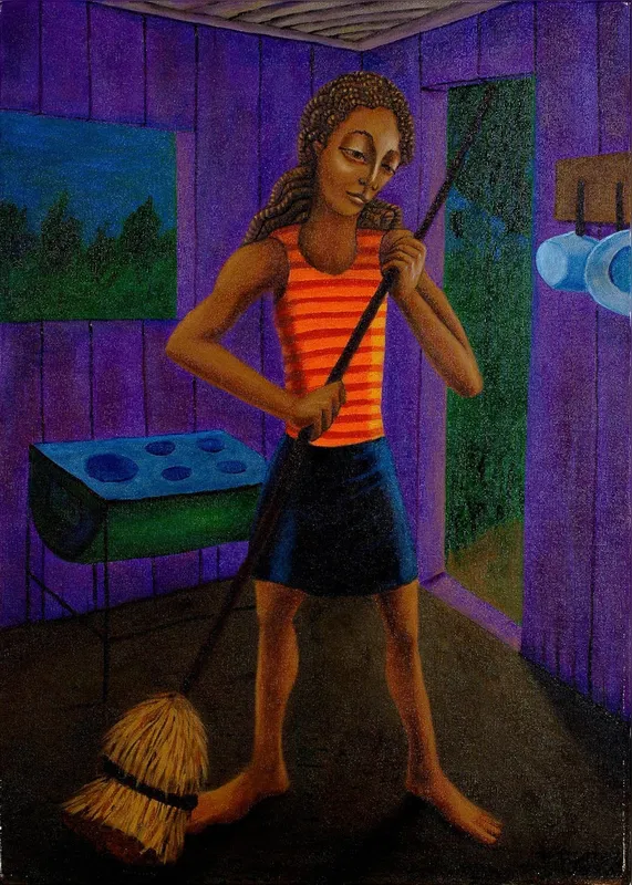 "Minina barreno" de João Werner: em exposição na Biblioteca Pública