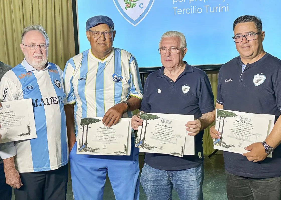 Turini, Jorjão,o presidente do LEC Getúlio Castilho e o vice Luciano de Oliveira Pinho