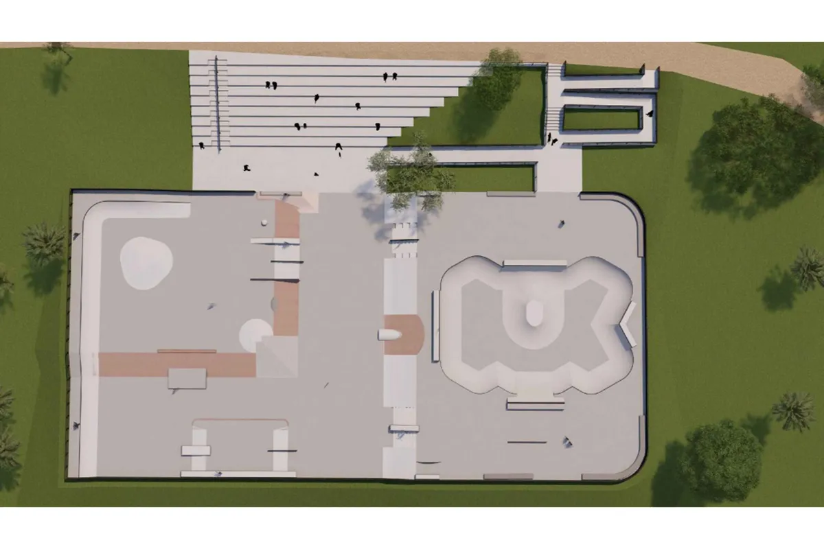 O complexo de skatefoi projetado para atender as modalidades street e park, ambas olímpicas e será erguido próximo da antiga casa do Papai Noel no Lago Igapó 1