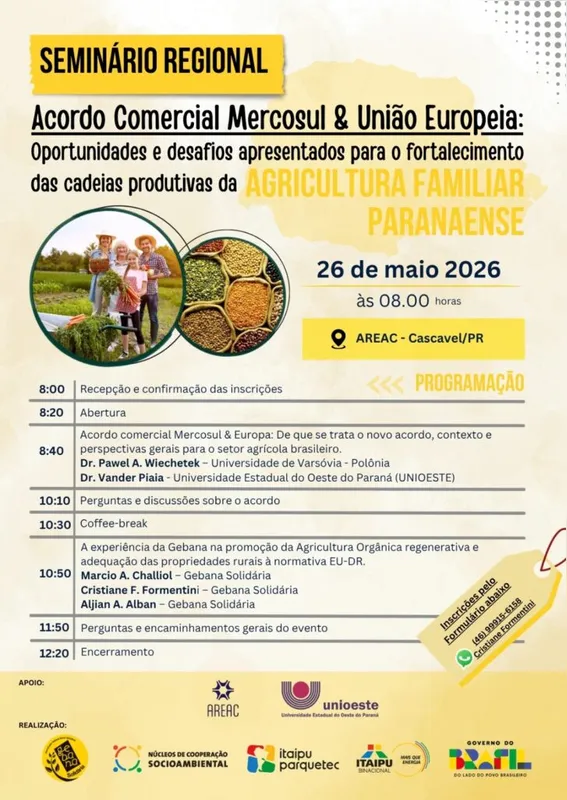 Imagem ilustrativa da imagem Eventos debatem impactos do Acordo Mercosul-UE para agricultura familiar