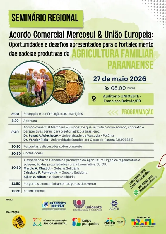 Imagem ilustrativa da imagem Eventos debatem impactos do Acordo Mercosul-UE para agricultura familiar