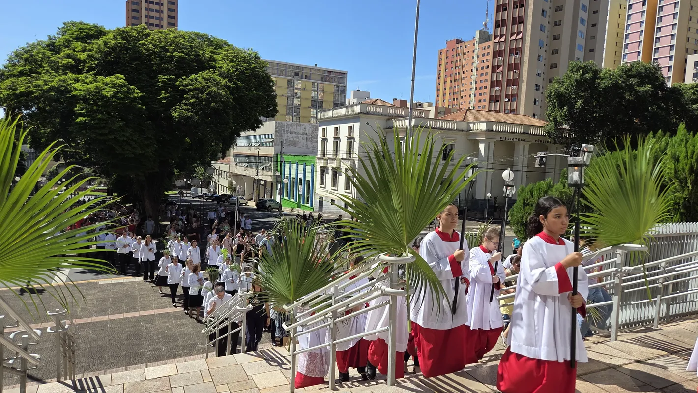 Imagem ilustrativa da imagem Fiéis celebram o Domingo de Ramos na Catedral de Londrina
